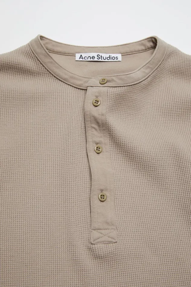Women Long Sleeve Tshirt 8211 Fitted Fit Concrete Grey Acne Studios Tshirts