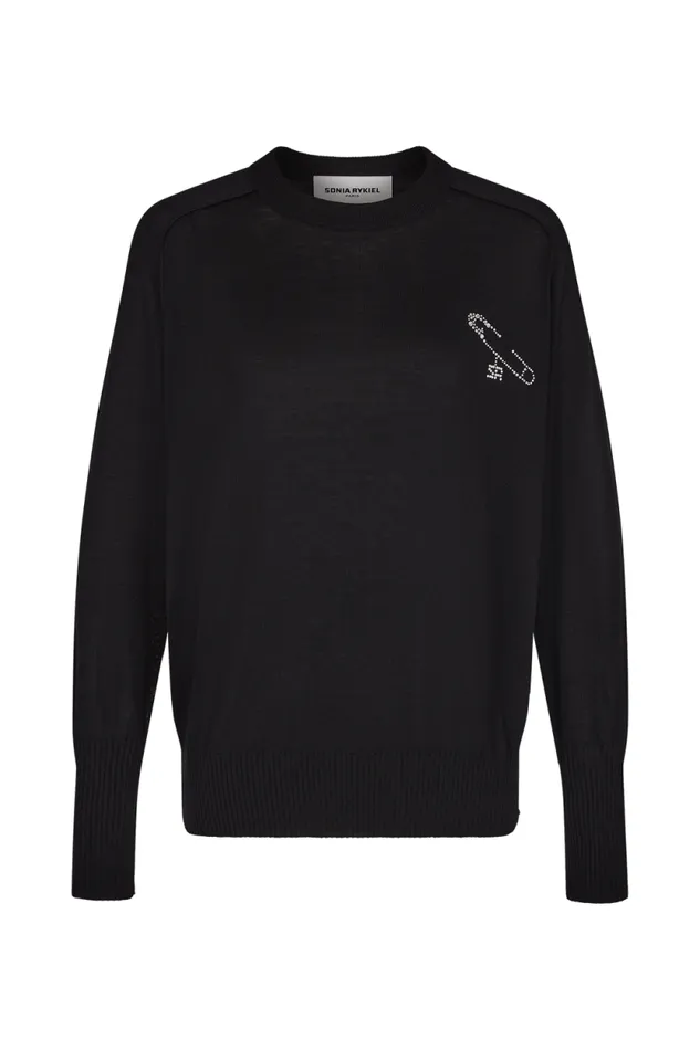 Women Longsleeved Sweater In Merino And Silk Black Black Sonia Rykiel Sweaters
