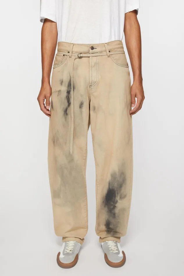 Women Loose Fit Jeans 8211 1991 Toj Beigeblack Acne Studios Jeans
