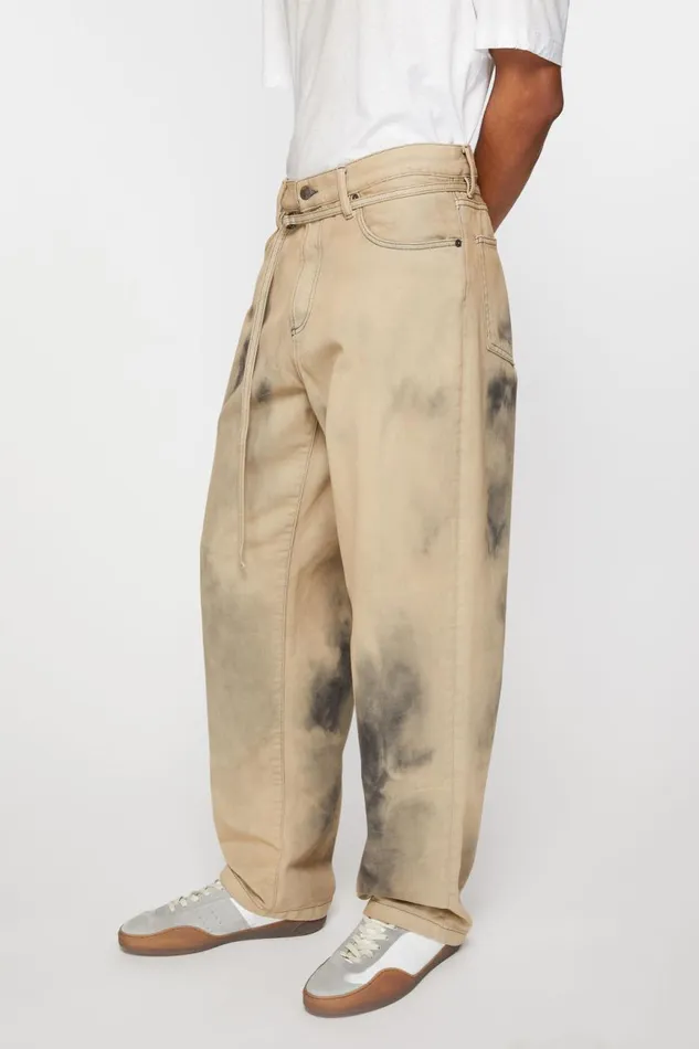 Women Loose Fit Jeans 8211 1991 Toj Beigeblack Acne Studios Jeans