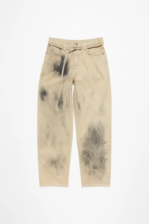 Women Loose Fit Jeans 8211 1991 Toj Beigeblack Acne Studios Jeans