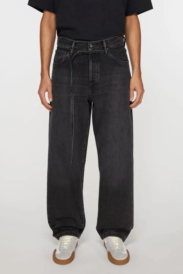 Women Loose Fit Jeans 8211 1991 Toj Black Acne Studios Jeans