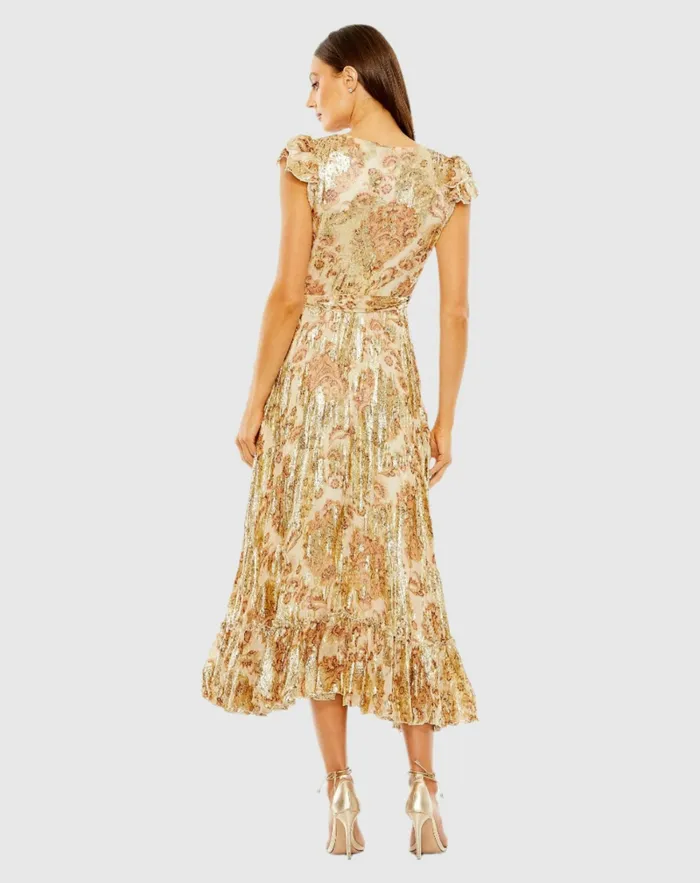 Women Mac Duggal Flutter Sleeve Floral Wrap Dress Cream Multi Daytime Dresses Women Mac Duggal Flutter Sleeve Floral Wrap Dress Cream Multi Daytime Dresses
