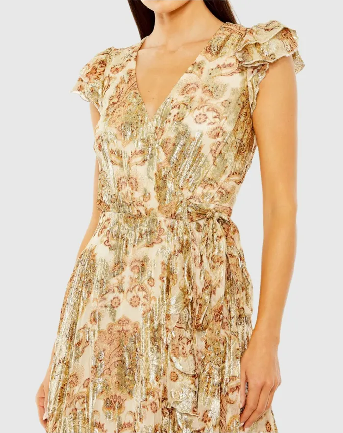 Women Mac Duggal Flutter Sleeve Floral Wrap Dress Cream Multi Daytime Dresses Women Mac Duggal Flutter Sleeve Floral Wrap Dress Cream Multi Daytime Dresses