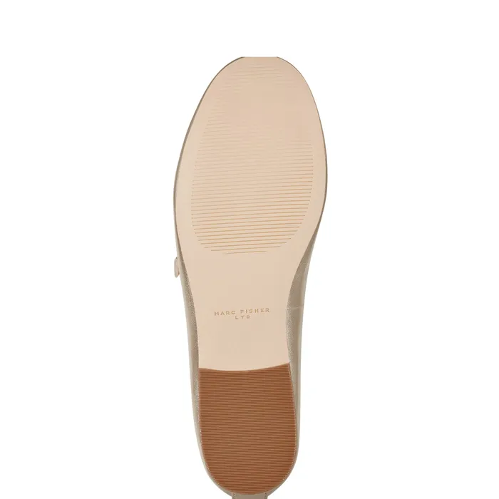 Women Marc Fisher Evie Ballet Flat Gold Leather Loafers and Flats