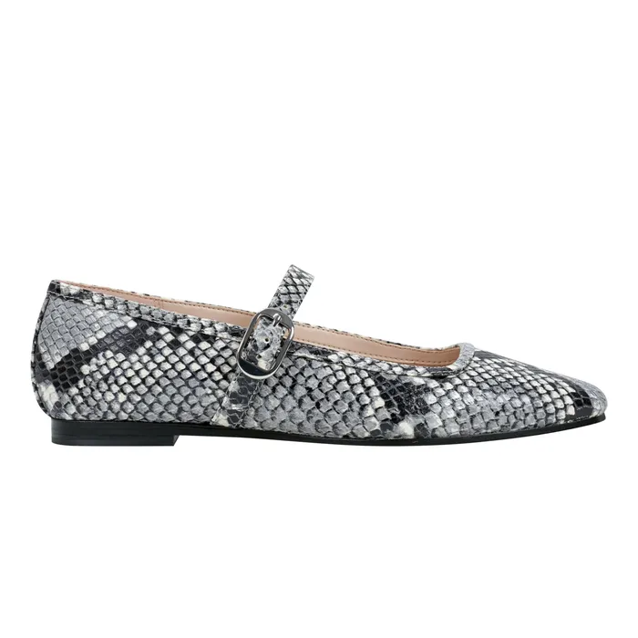 Women Marc Fisher Garissa Mary Jane Ballet Flat Natural Snake Loafers and Flats