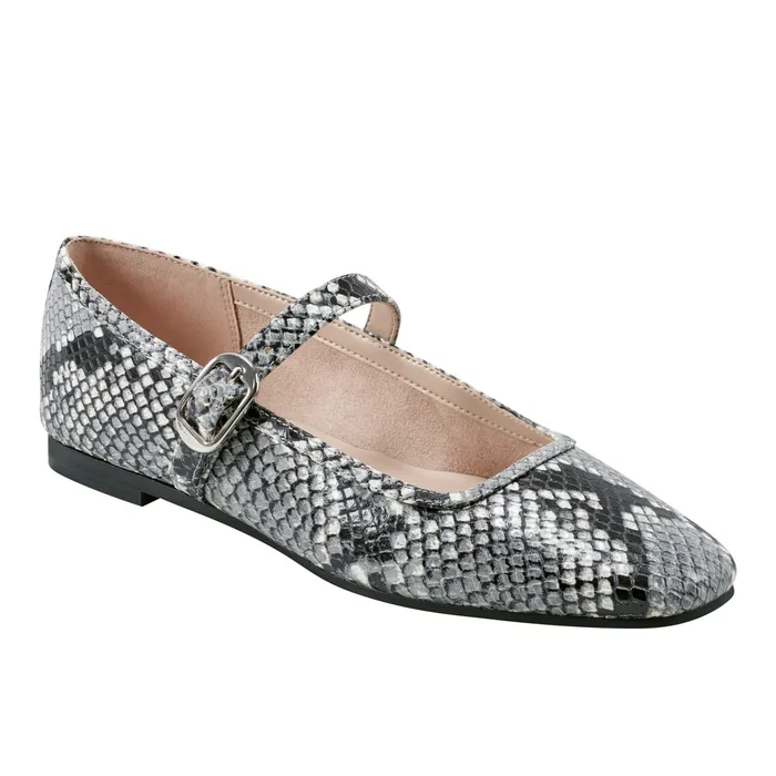 Women Marc Fisher Garissa Mary Jane Ballet Flat Natural Snake Loafers and Flats