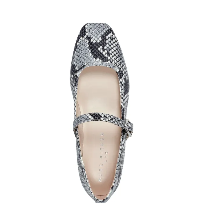 Women Marc Fisher Garissa Mary Jane Ballet Flat Natural Snake Loafers and Flats