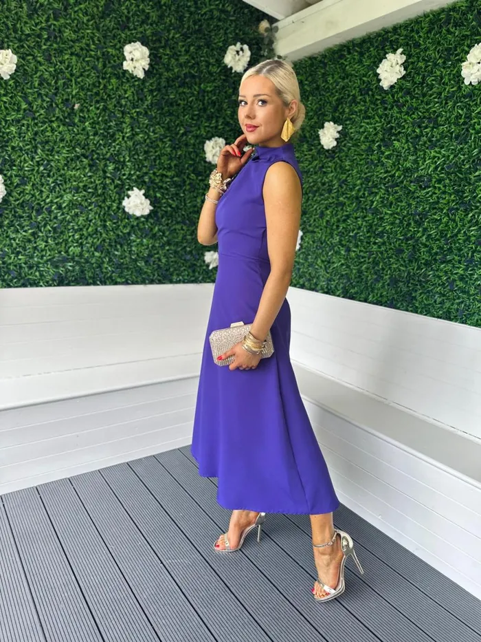 Women Maxi Canella Lane Kole Gathered Occasion Dress Violet