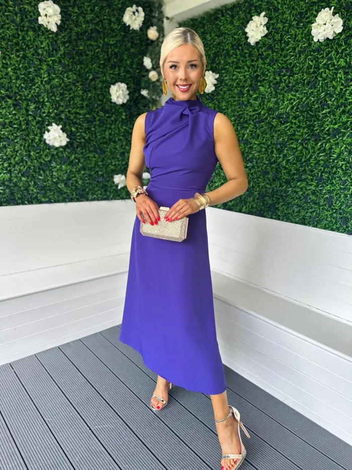Women Maxi Canella Lane Kole Gathered Occasion Dress Violet