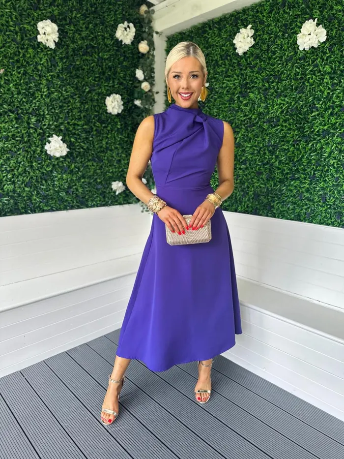 Women Maxi Canella Lane Kole Gathered Occasion Dress Violet