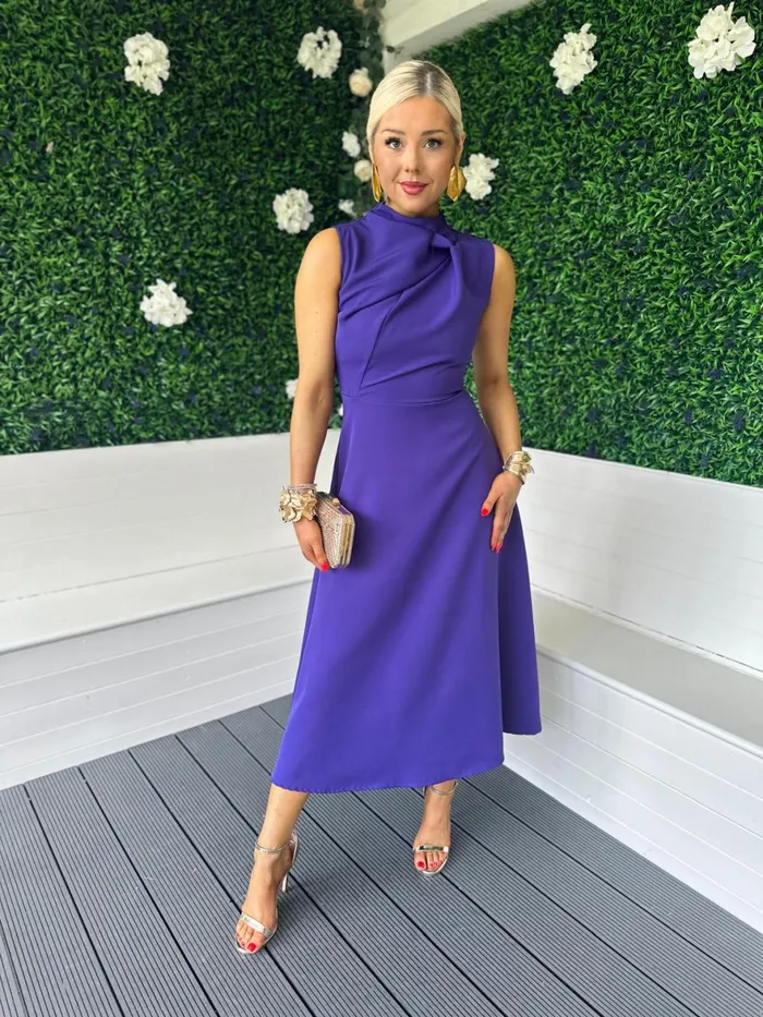 Women Maxi Canella Lane Kole Gathered Occasion Dress Violet