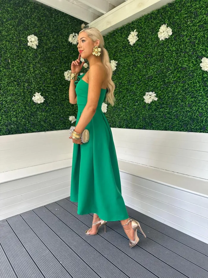 Women Maxi Canella Lane Trudy Detailed Occasion Dress Emerald
