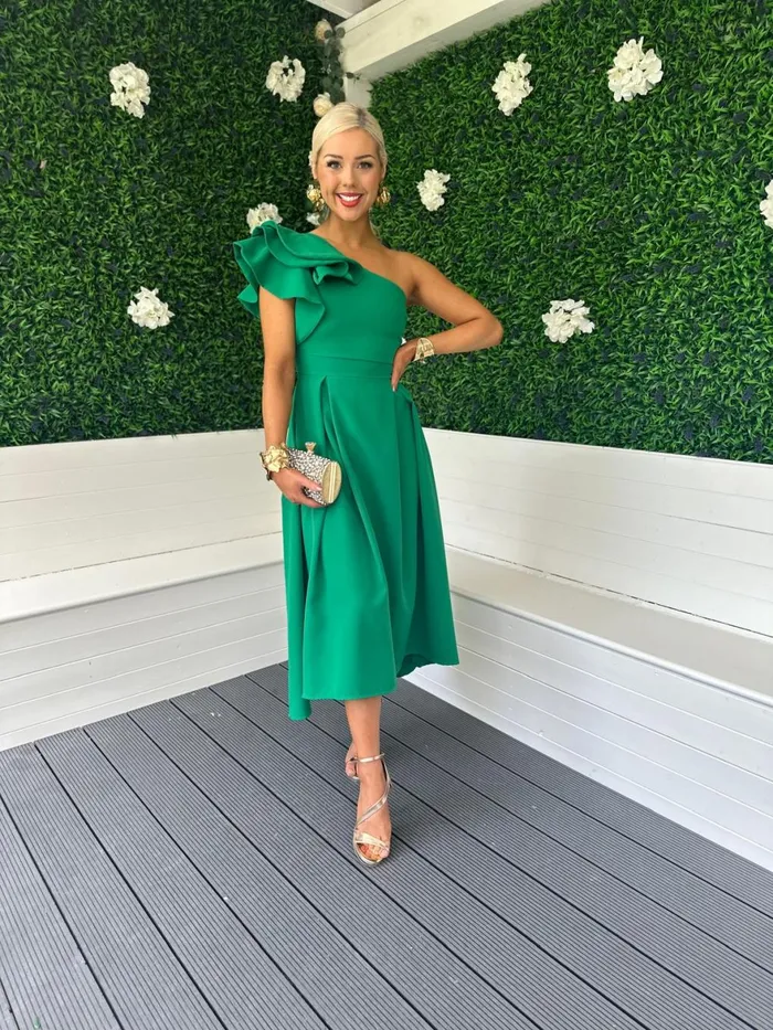 Women Maxi Canella Lane Trudy Detailed Occasion Dress Emerald