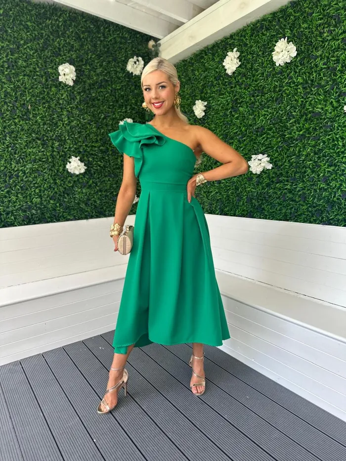 Women Maxi Canella Lane Trudy Detailed Occasion Dress Emerald