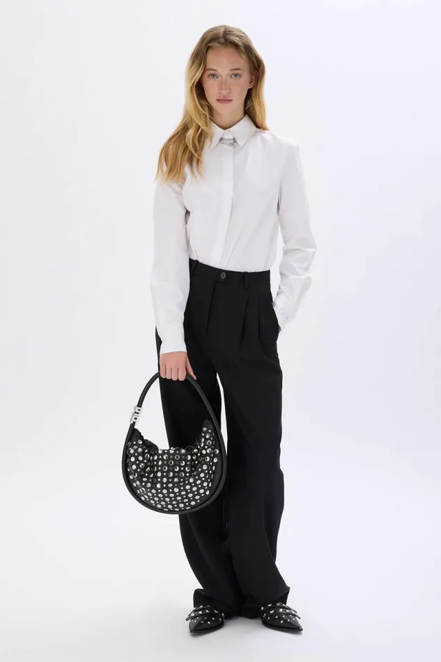 Women Medium Domino Bag In Leather And Studs Black Black Sonia Rykiel Le Domino