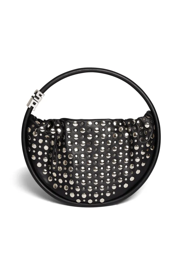 Women Medium Domino Bag In Leather And Studs Black Black Sonia Rykiel Le Domino