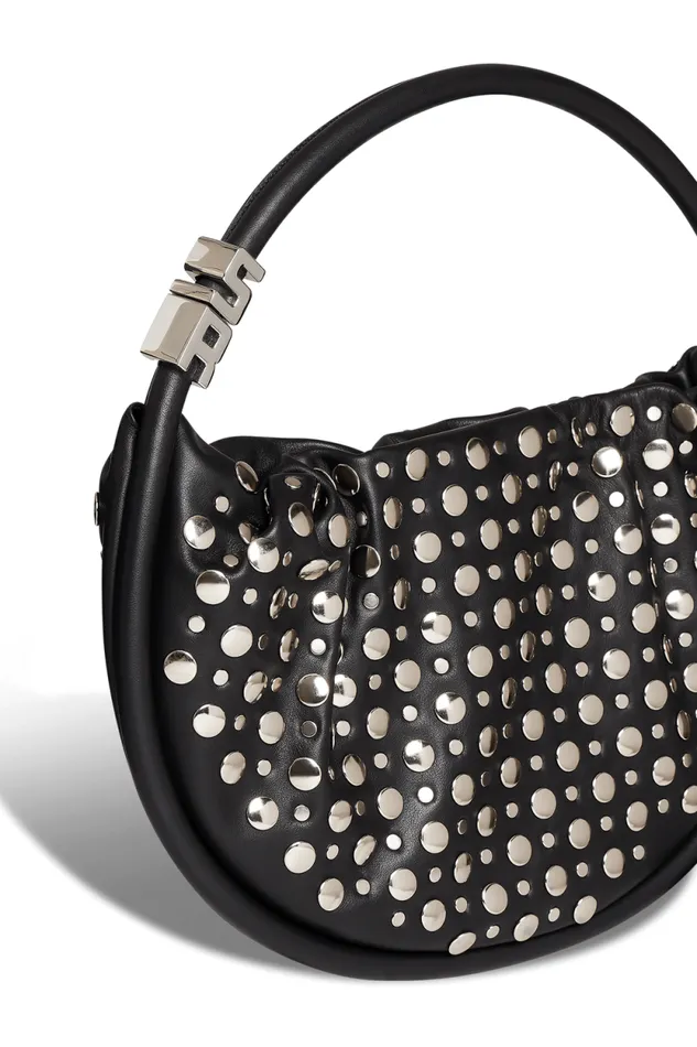 Women Medium Domino Bag In Leather And Studs Black Black Sonia Rykiel Le Domino