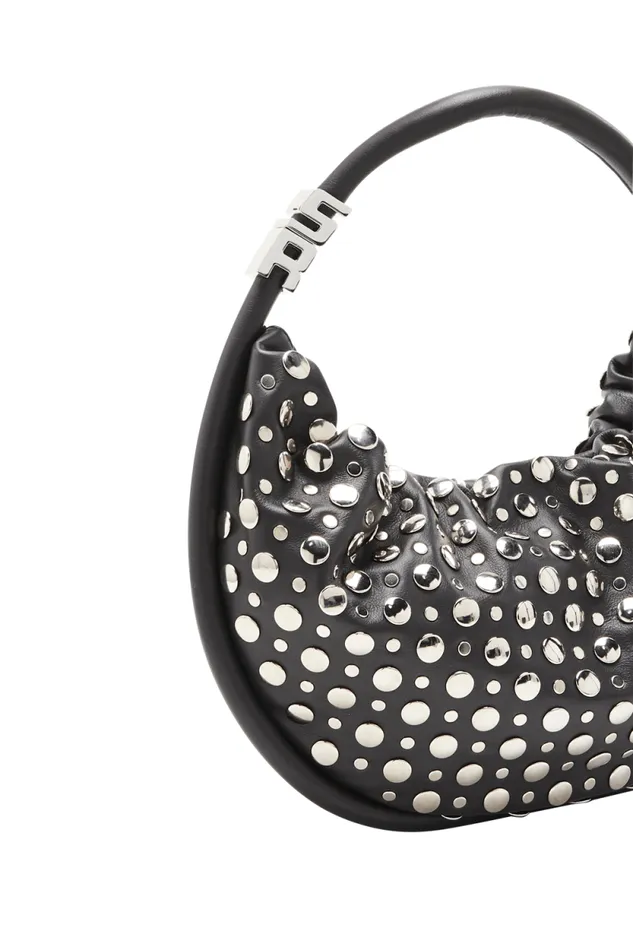 Women Medium Domino Bag In Leather And Studs Black Black Sonia Rykiel Le Domino
