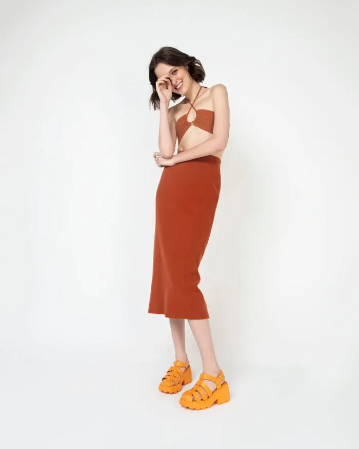 Women Megan Orange Melissa Platforms