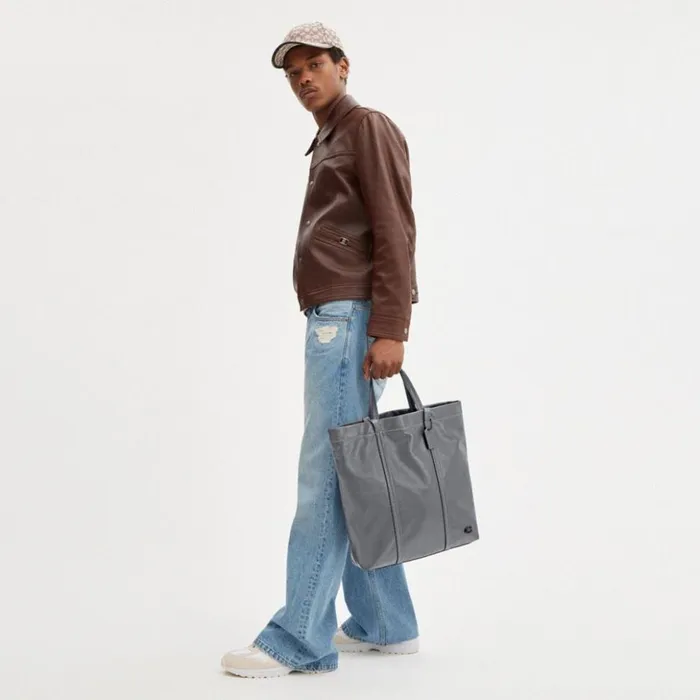 WomenMen Hall Tote Grey Blue Coach Totes and Carryalls