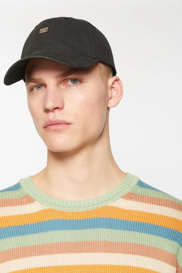 Women Metal Face Patch Cap Black Acne Studios Face Collection