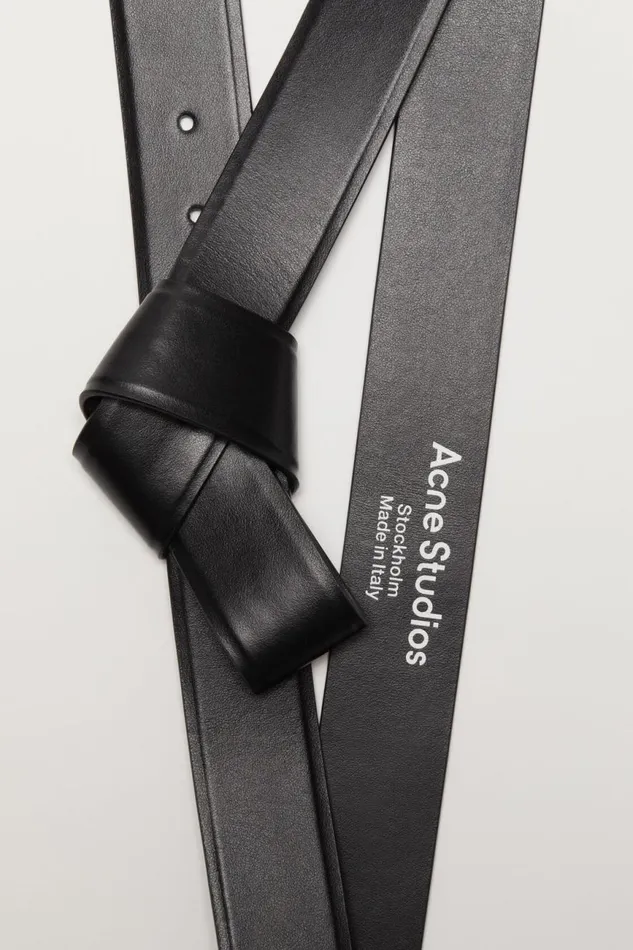 Women Musubi Leather Belt Black Acne Studios Belts