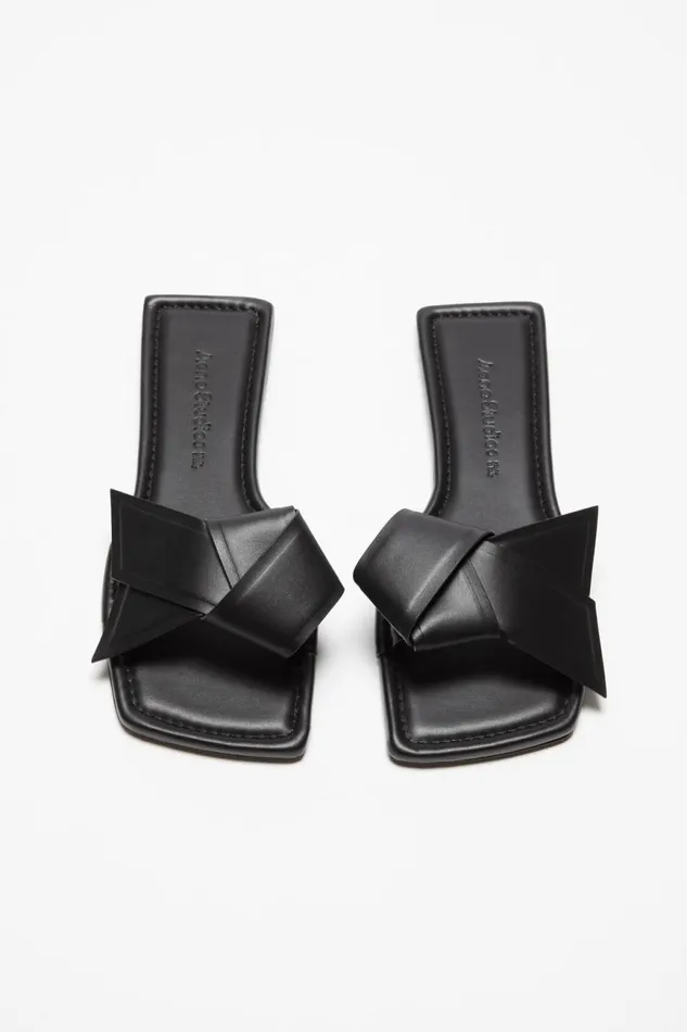 Women Musubi Leather Sandal Black Acne Studios Shoes
