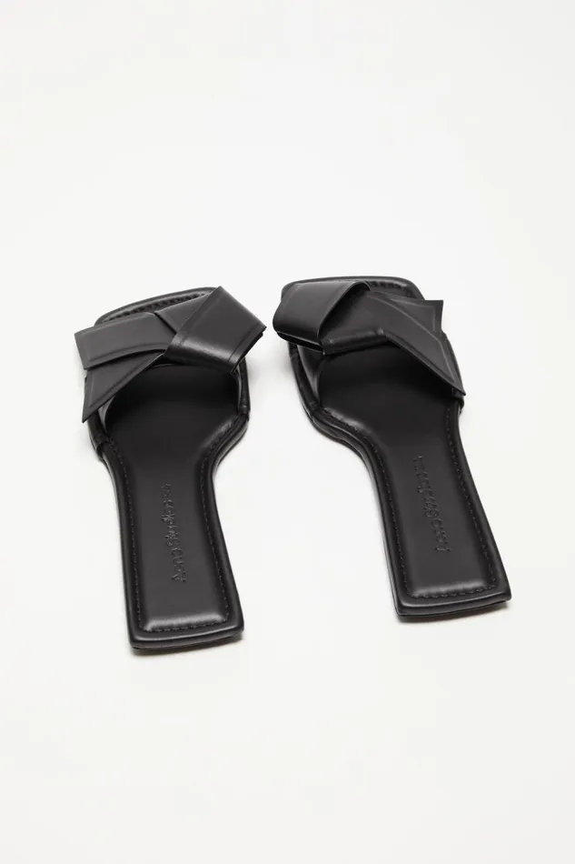 Women Musubi Leather Sandal Black Acne Studios Shoes