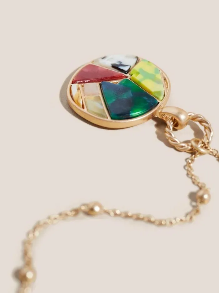Women NECKLACES White Stuff Mosaic Pendant Necklace Navy Multi