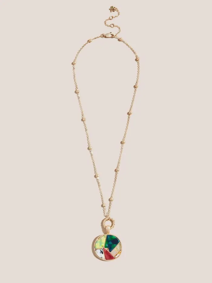 Women NECKLACES White Stuff Mosaic Pendant Necklace Navy Multi Women NECKLACES White Stuff Mosaic Pendant Necklace Navy Multi