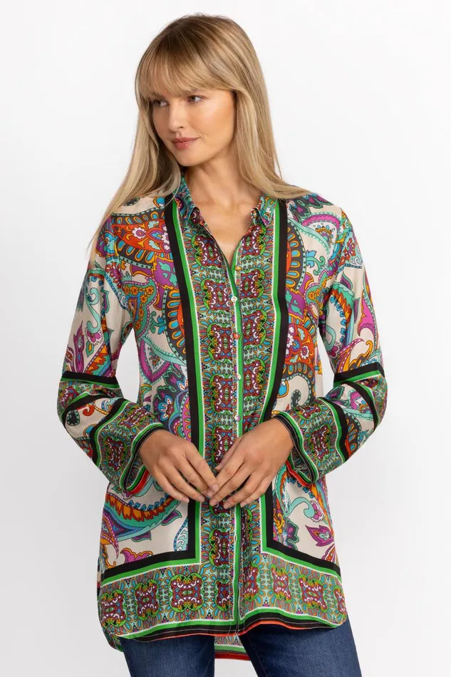 Women Petites Johnny Was DELIA TUNIC Cachemir Scarf Print
