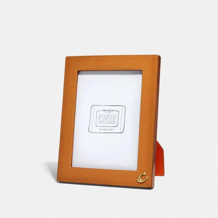 Women Picture Frame Natural Bright Orange Coach Tech and Travel