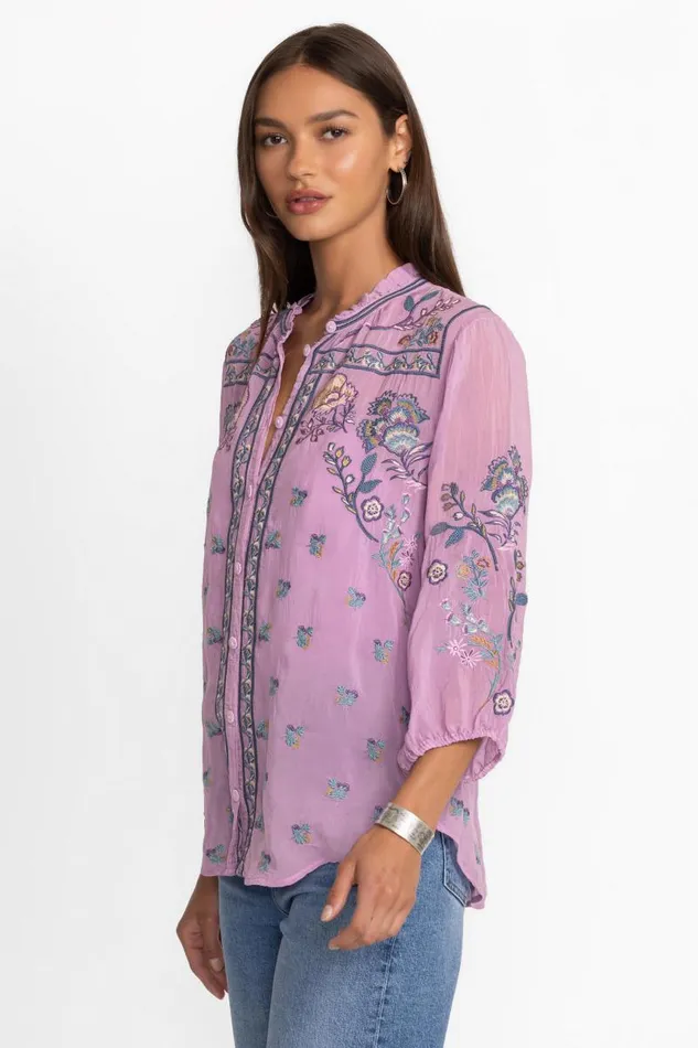Women Plus Size Johnny Was MEDINA BLOUSE Lavender Herb Women Plus Size Johnny Was MEDINA BLOUSE Lavender Herb