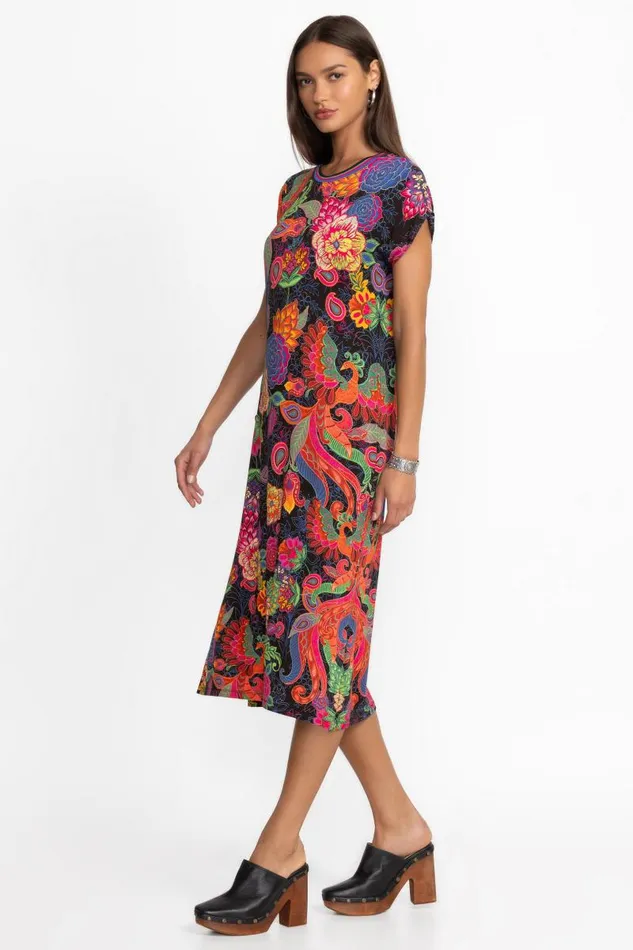 Women Plus Size Johnny Was THE JANIE FAVORITE RELAXED KNIT DRESS Emberwing Scarf Print Women Plus Size Johnny Was THE JANIE FAVORITE RELAXED KNIT DRESS Emberwing Scarf Print