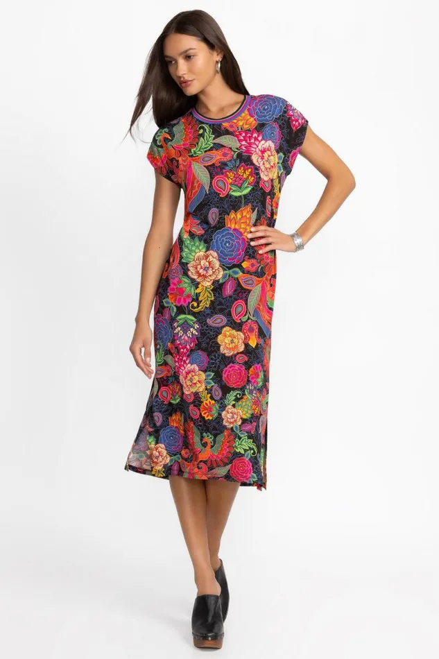 Women Plus Size Johnny Was THE JANIE FAVORITE RELAXED KNIT DRESS Emberwing Scarf Print Women Plus Size Johnny Was THE JANIE FAVORITE RELAXED KNIT DRESS Emberwing Scarf Print