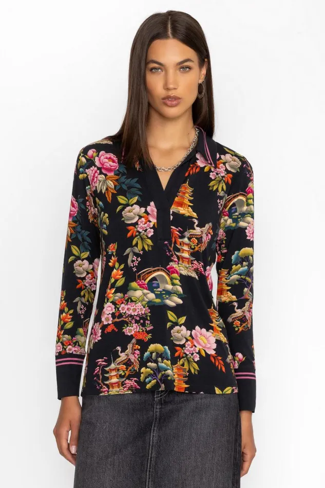 Women Plus Size Johnny Was THE JANIE FAVORITE SPLIT FRONT COLLARED HENLEY Soundbath Women Plus Size Johnny Was THE JANIE FAVORITE SPLIT FRONT COLLARED HENLEY Soundbath