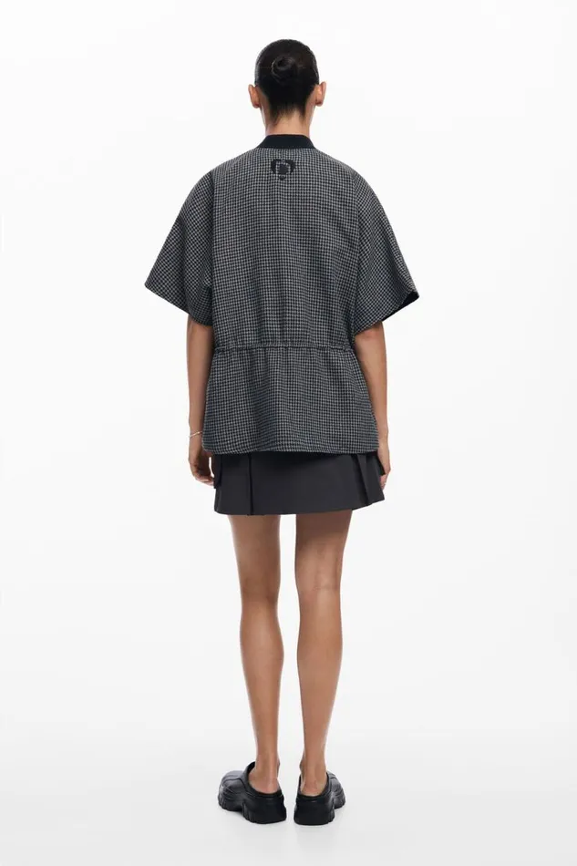 Women Ponchos Desigual Houndstooth Poncho