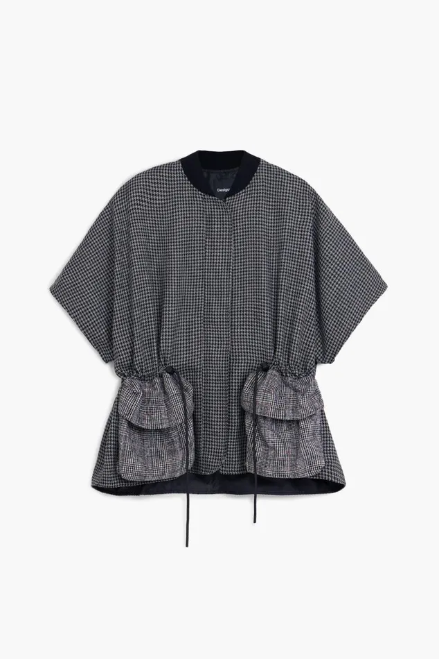 Women Ponchos Desigual Houndstooth Poncho