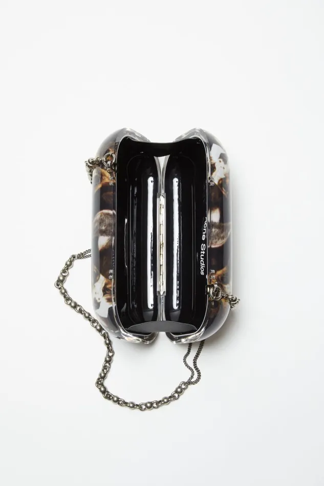Women Print Clutch Bag Cognac Brown Multi Acne Studios Bags