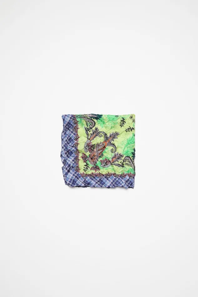 Women Print Silk Scarf Greenblue Acne Studios Scarves
