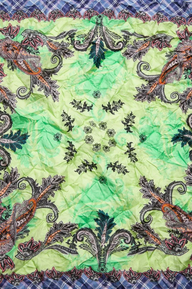 Women Print Silk Scarf Greenblue Acne Studios Scarves