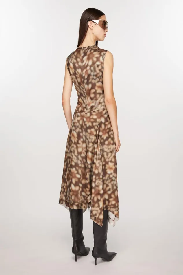 Women Print Sleeveless Dress Brown Acne Studios Dresses