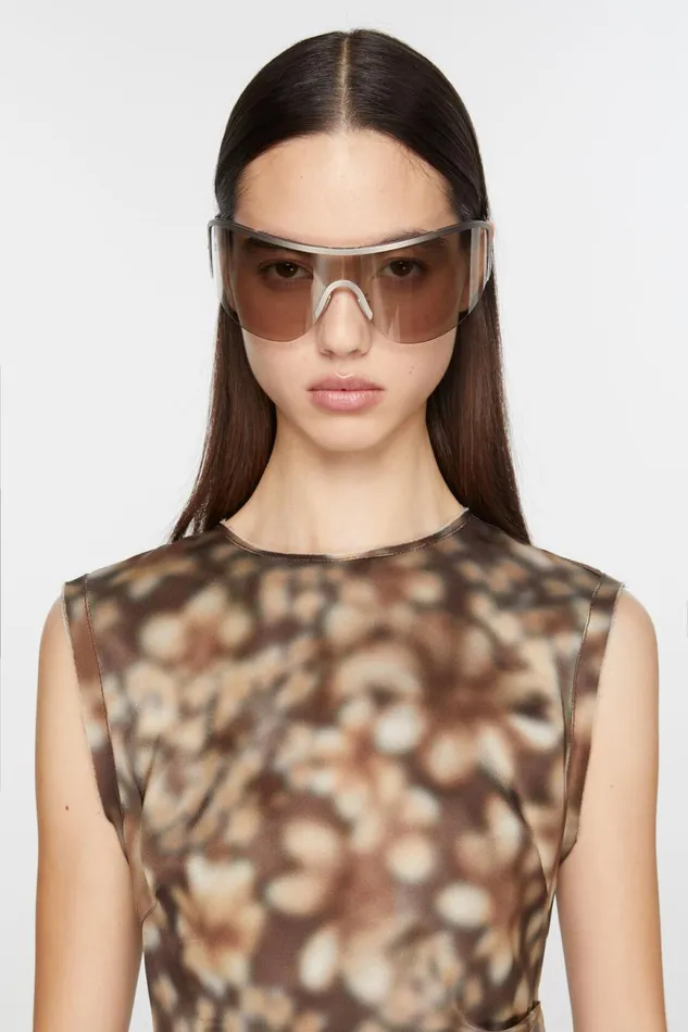 Women Print Sleeveless Dress Brown Acne Studios Dresses