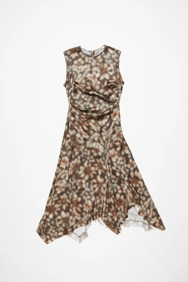 Women Print Sleeveless Dress Brown Acne Studios Dresses