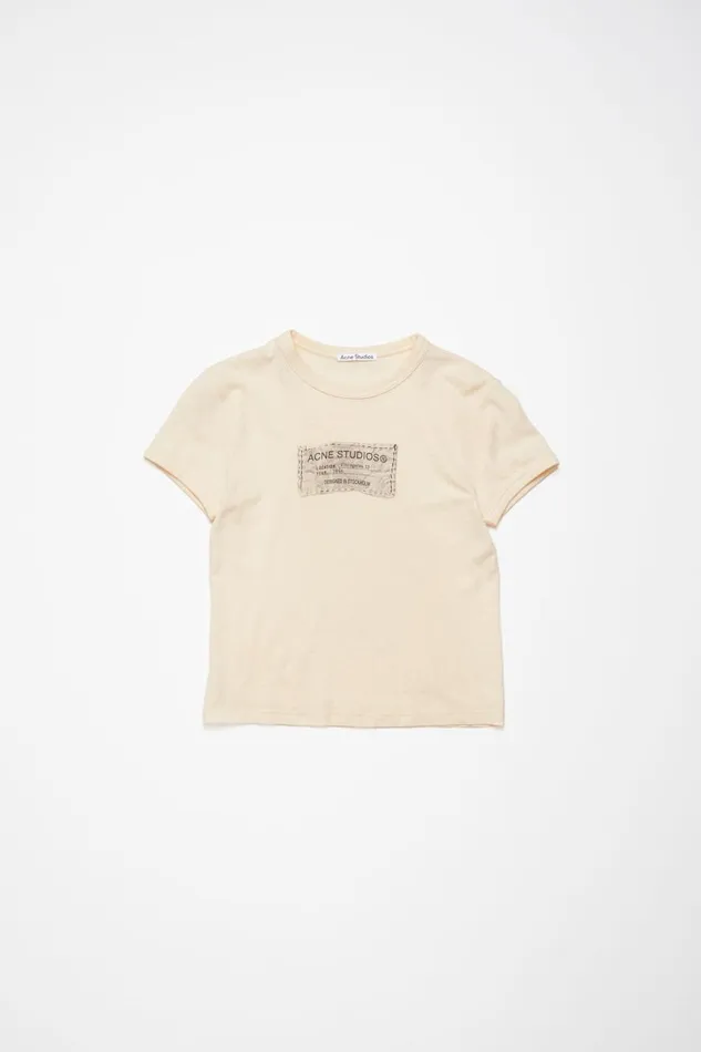 Women Printed Tshirt 8211 Fitted Fit Light Orange Acne Studios Tshirts