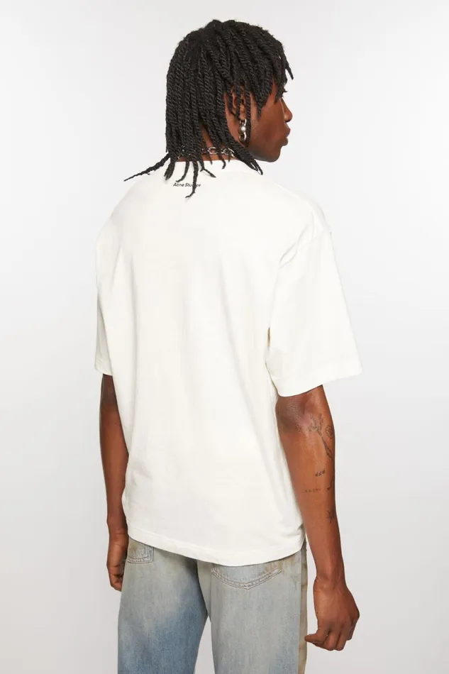 Women Printed Tshirt Optic White Acne Studios Tshirts