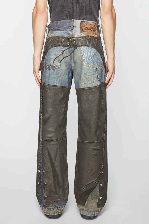 Women Printed Trousers Blueblack Acne Studios Jeans
