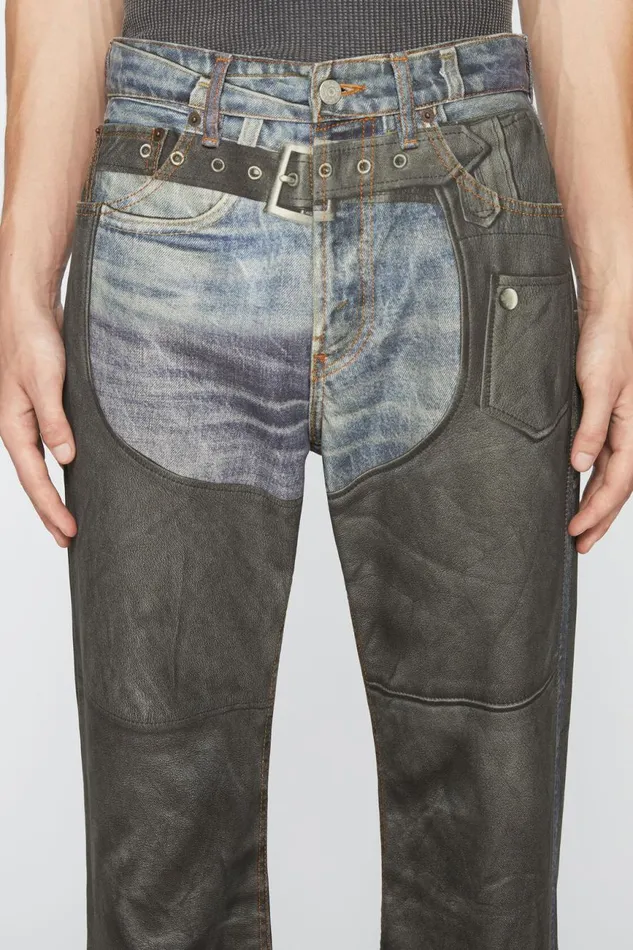 Women Printed Trousers Blueblack Acne Studios Jeans