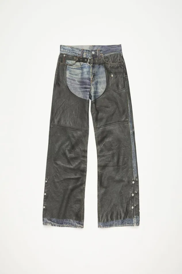 Women Printed Trousers Blueblack Acne Studios Jeans